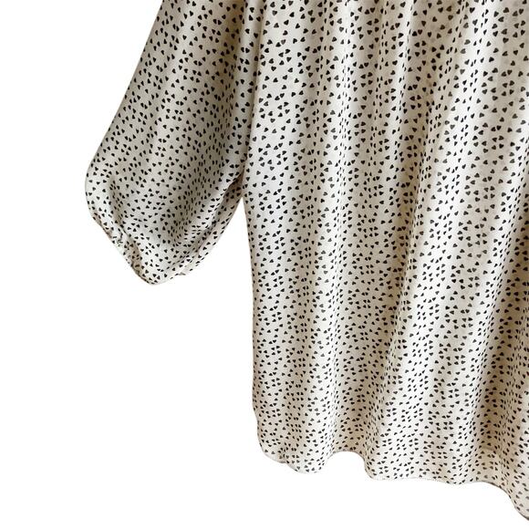 Max Studio Woman Heart Print Chiffon Blouse Size 3X - Picture 11 of 14